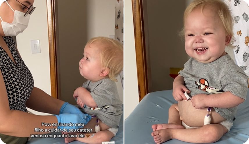 Kaleb during venous catheter care